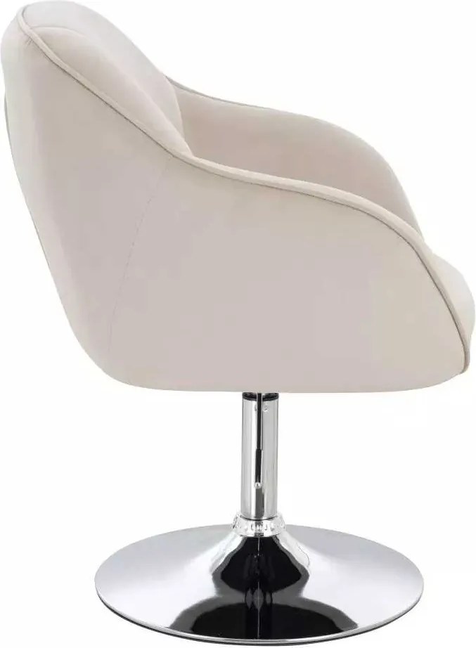 LuxuryForm DESIGN Stolička AVOLA VELUR na striebornom tanieri - krémová
