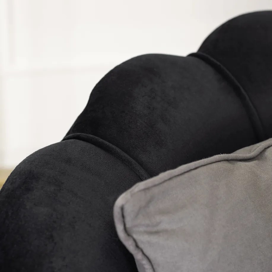 Vintino zamatová sedačka ZORAYA čierna