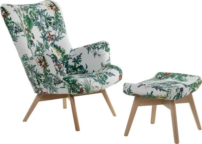 Kreslo Grande s podnožkou, orange  Power17/ orech