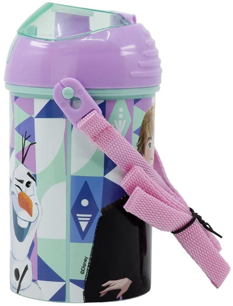Plastová fľaša na pitie s viečkom Ľadové kráľovstvo - Frozen - 450 ml