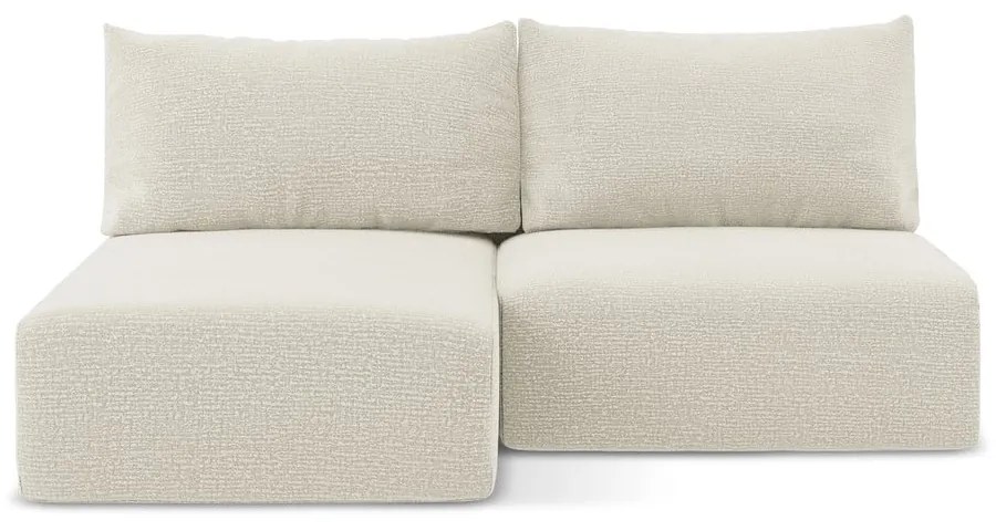 Krémovobiela rozkladacia/s úložným priestorom rohová pohovka (ľavý roh) Kalena – Makamii