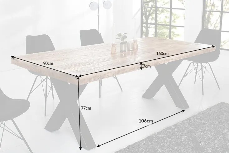Jedálenský stôl Iron Craft 160cm mango natural 70mm