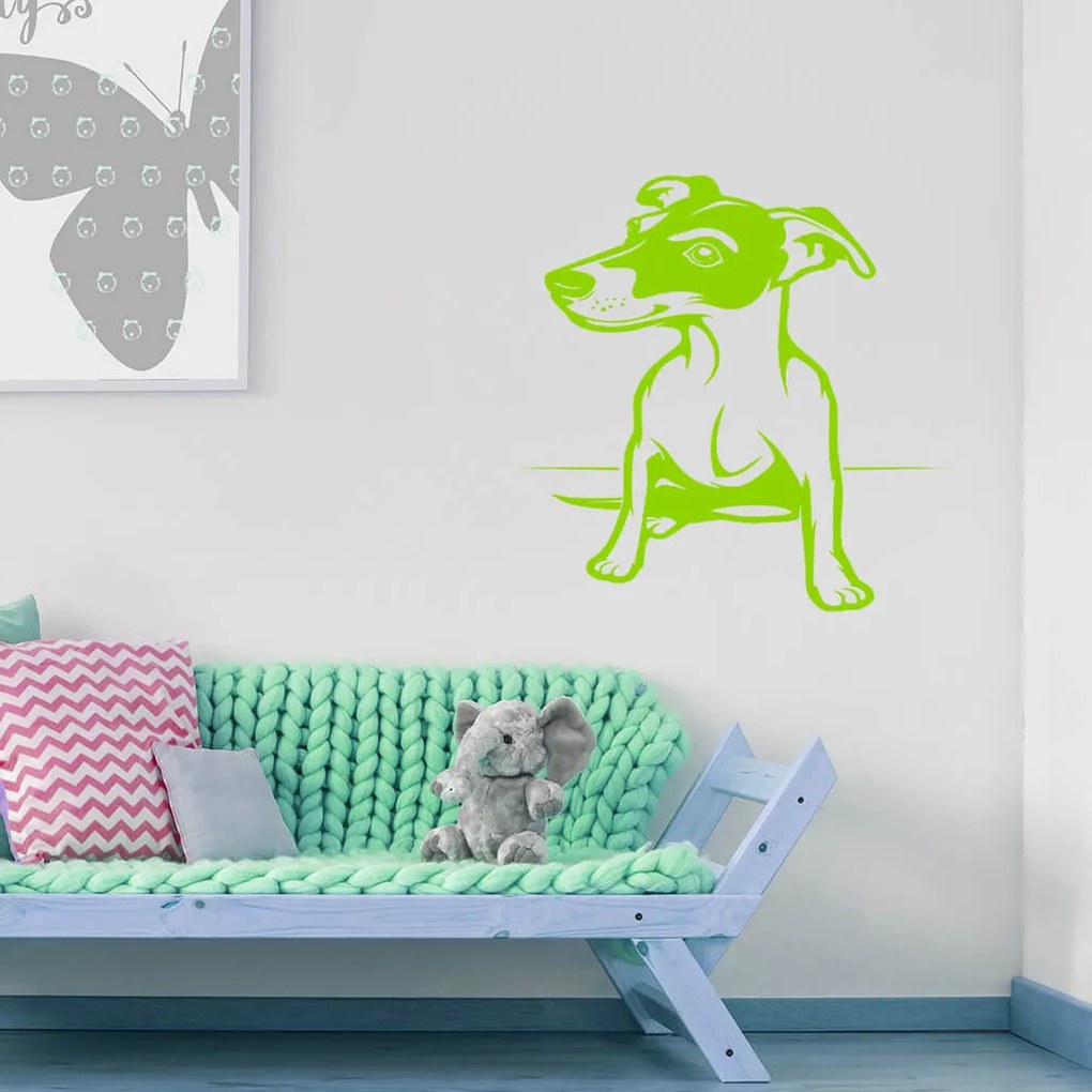 Veselá Stena Samolepka Pes Jack Russell Terrier Farba: béžová, Veľkosť: 80 x 60 cm