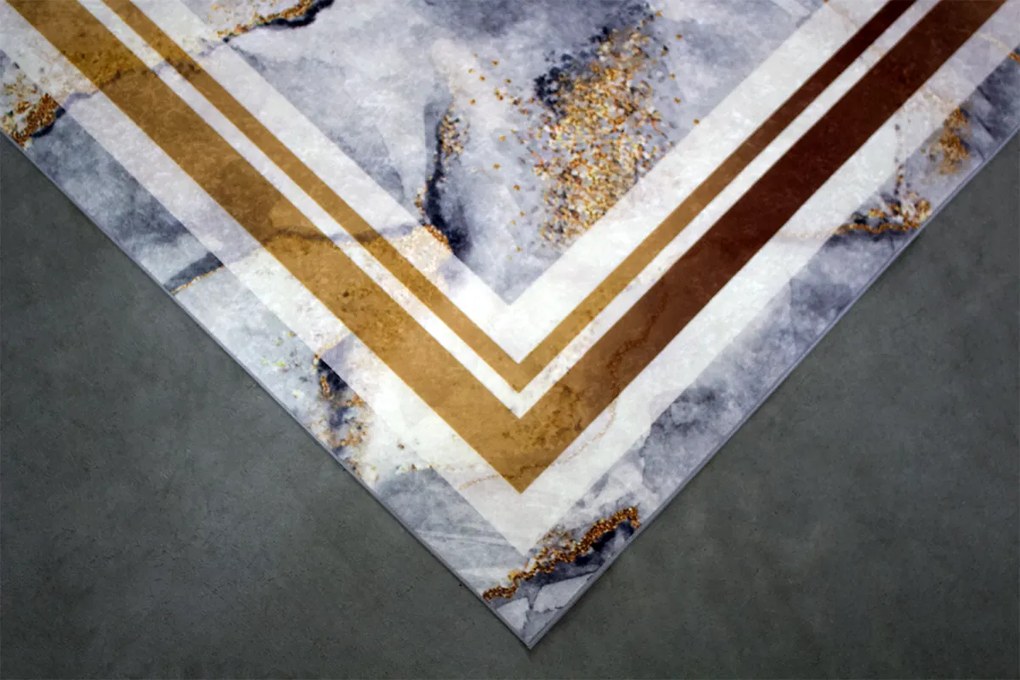Koberec Porte 2001 GREY GOLD – sivý so zlatým vzorom, obdĺžnik Rozmer: 80x150 cm