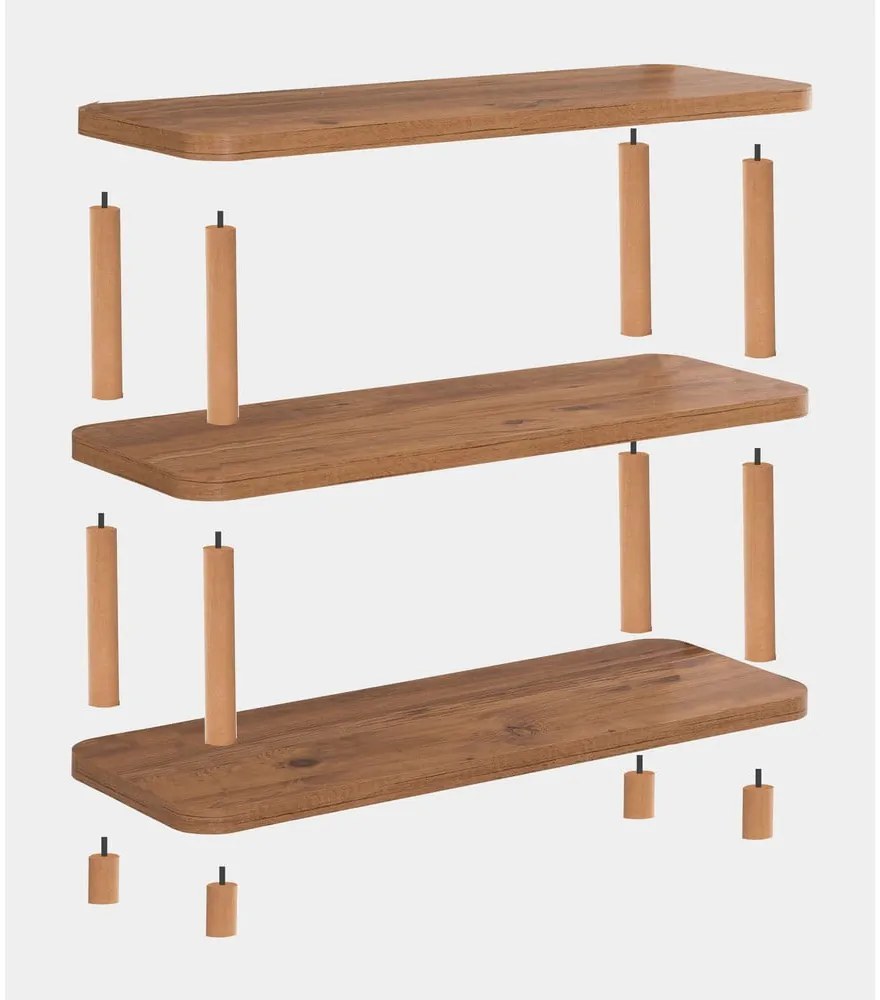 Knižnica v dekore borovice v prírodnej farbe 80x75 cm Step - Kalune Design