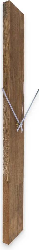 Elegantné drevené nástenné hodiny čierny dizajn -TERRA: Strieborné ručičky 60x8cm (23.6x3.15in) 4609-107525 MAS019-TERRA-SILVER-60x8