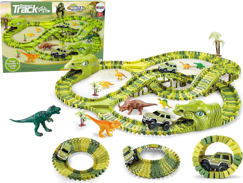 LEAN Toys Obrovské figúrky autíčok na dinosaurích dráhach
