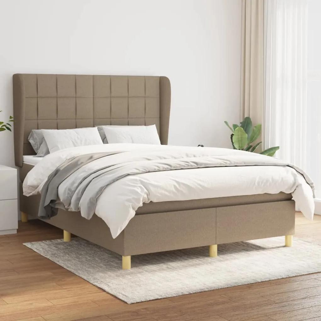 Boxspring posteľ s matracom sivohnedý 140x190 cm látka 3128521