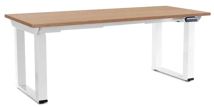 Výškovo nastaviteľný stôl OfficeTech Strong 180 x 80 cm, biela podnož, dub
