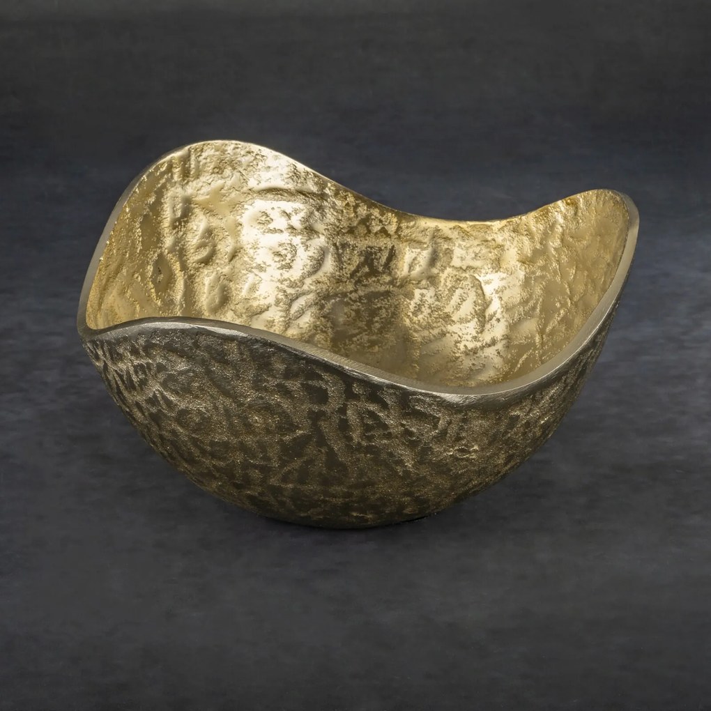 DEKORAČNÁ KOVOVÁ MISKA PEDRO3 (06) 25X25X13 CM ZLATÁ
