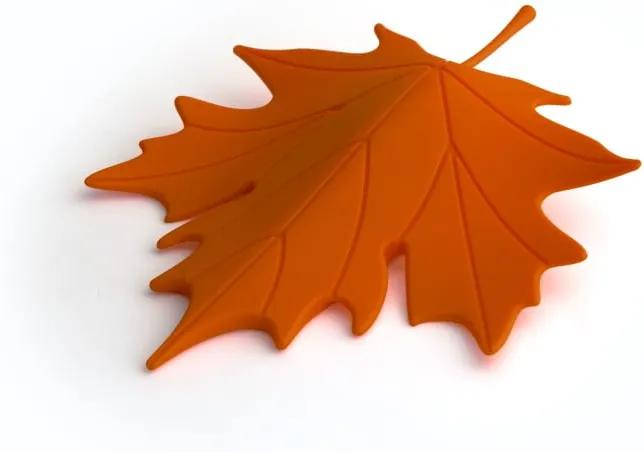 Oranžová zarážka pod dvere v tvare listu Qualy&CO Autumn