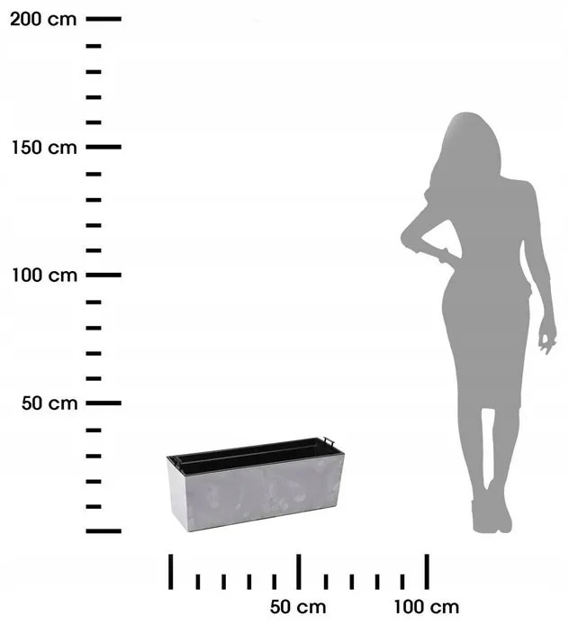 Truhlík Bouquet 56 cm sivý betón