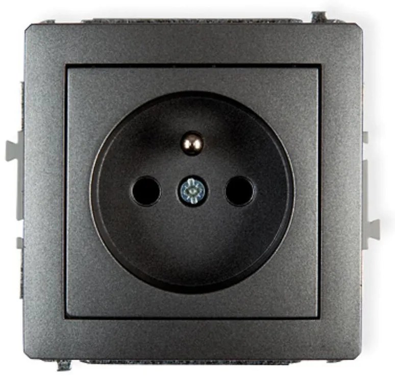 Jednoduchá zásuvka  Z/U grafit D DGP-1Z