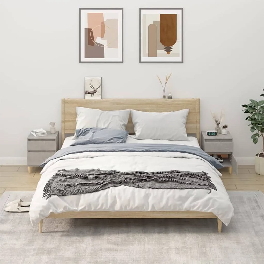 vidaXL Nočné stolíky 2 ks betónové sivé 40x35x50 cm