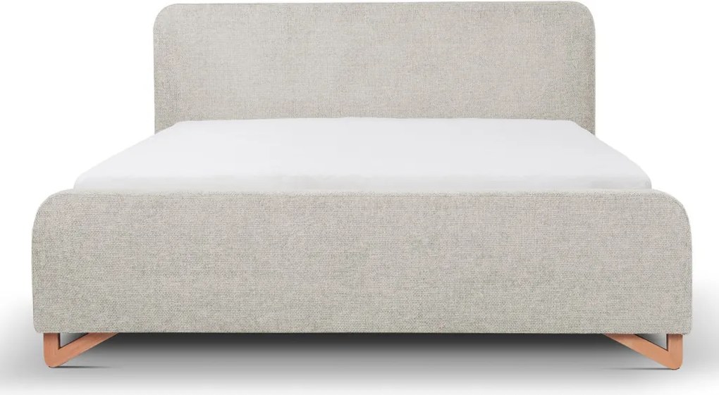 Posteľ Flamingo 180x200 cm, šedo-béžová štruktúrovaná tkanina