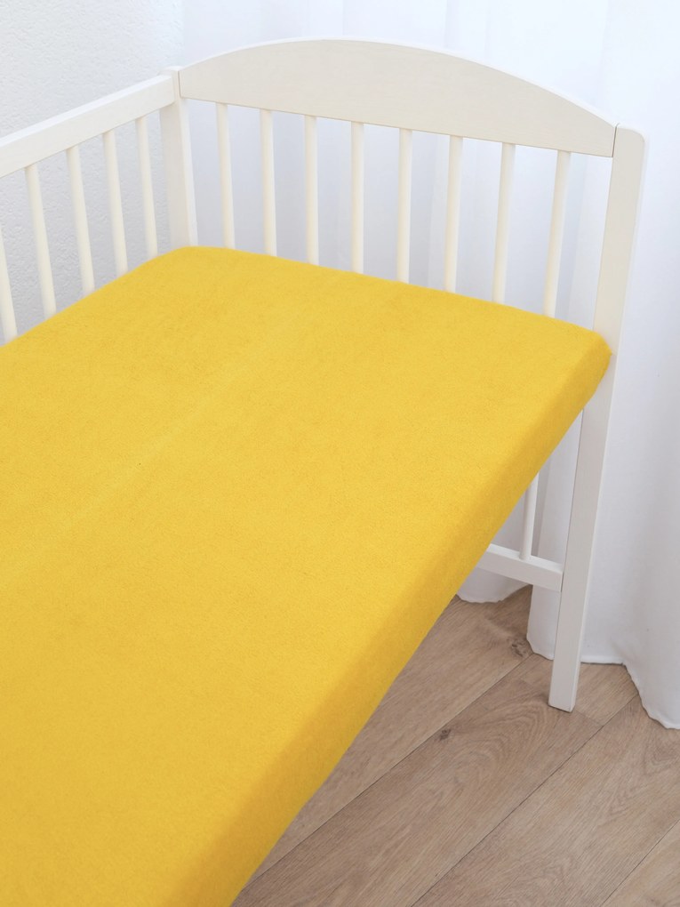 Froté plachta do postieľky 70 × 140 cm - horčicová