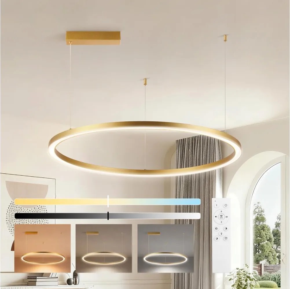 Brilagi - stmievateľný LED luster na lanku PORTOFINO LED/60W/230V pr. 80 cm zlatý +DO