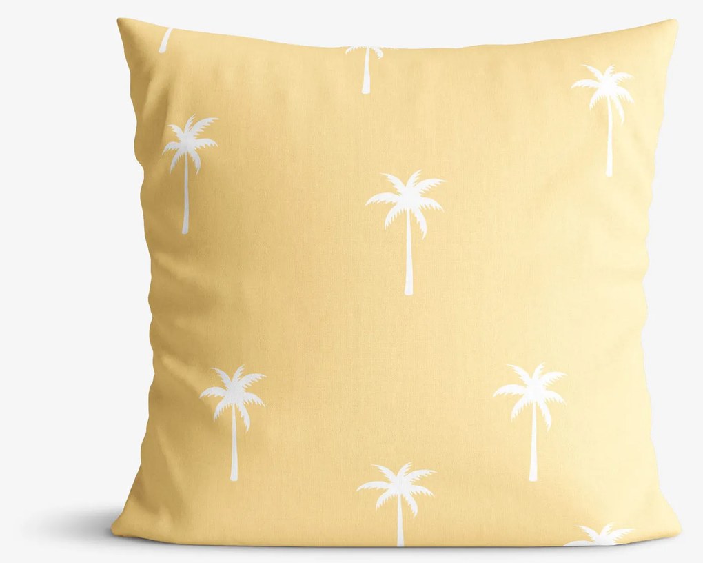 Goldea bavlnená obliečka na vankúš - palmy na žltej 45 x 45 cm