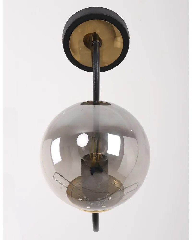 Čierno-sivé nástenné svietidlo ø 15 cm Oslo – Squid Lighting