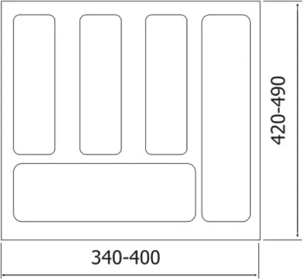 IN-DURO Príborník STRIPES 34 - 40 cm s hĺbkou 42 - 49 cm, antracit