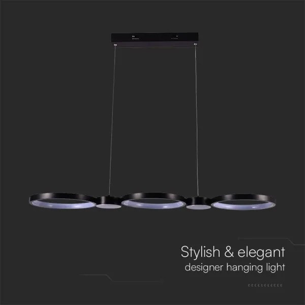 LED Luster na lanku LED/38W/230V 4000K čierna