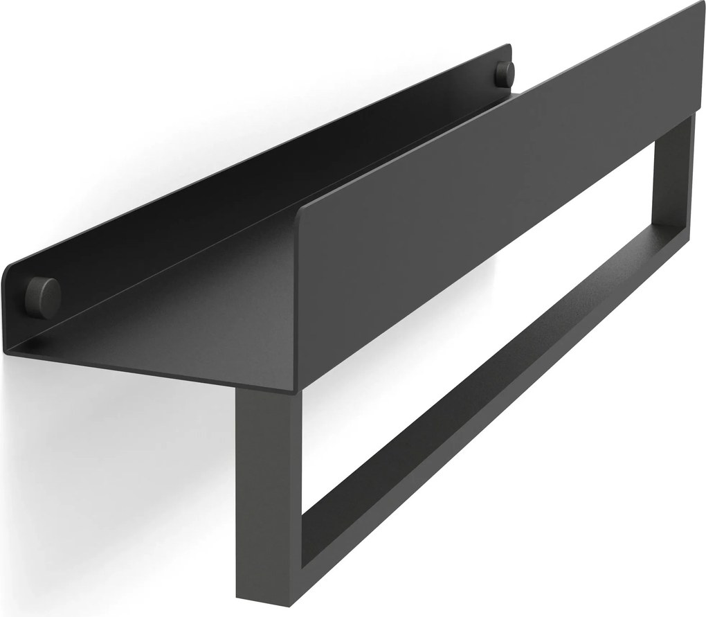 Rea Rea, kúpeľňová polica 45cm, SF01, čierna matná, REA-06000