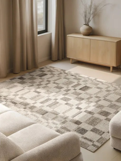 Koberec BOHO Structa kremový / hnedý