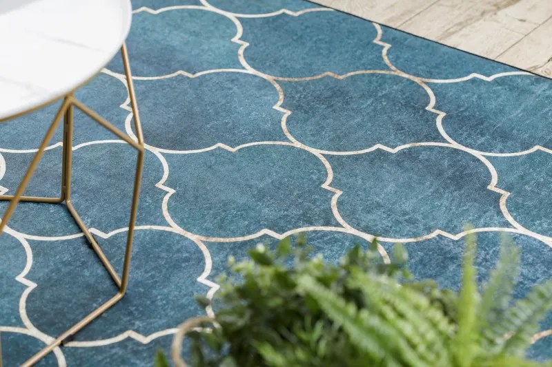 Dywany Łuszczów, Kusový koberec ANDRE Maroccan trellis 1181 blue, 160x220, modrá, chodba / predsieň