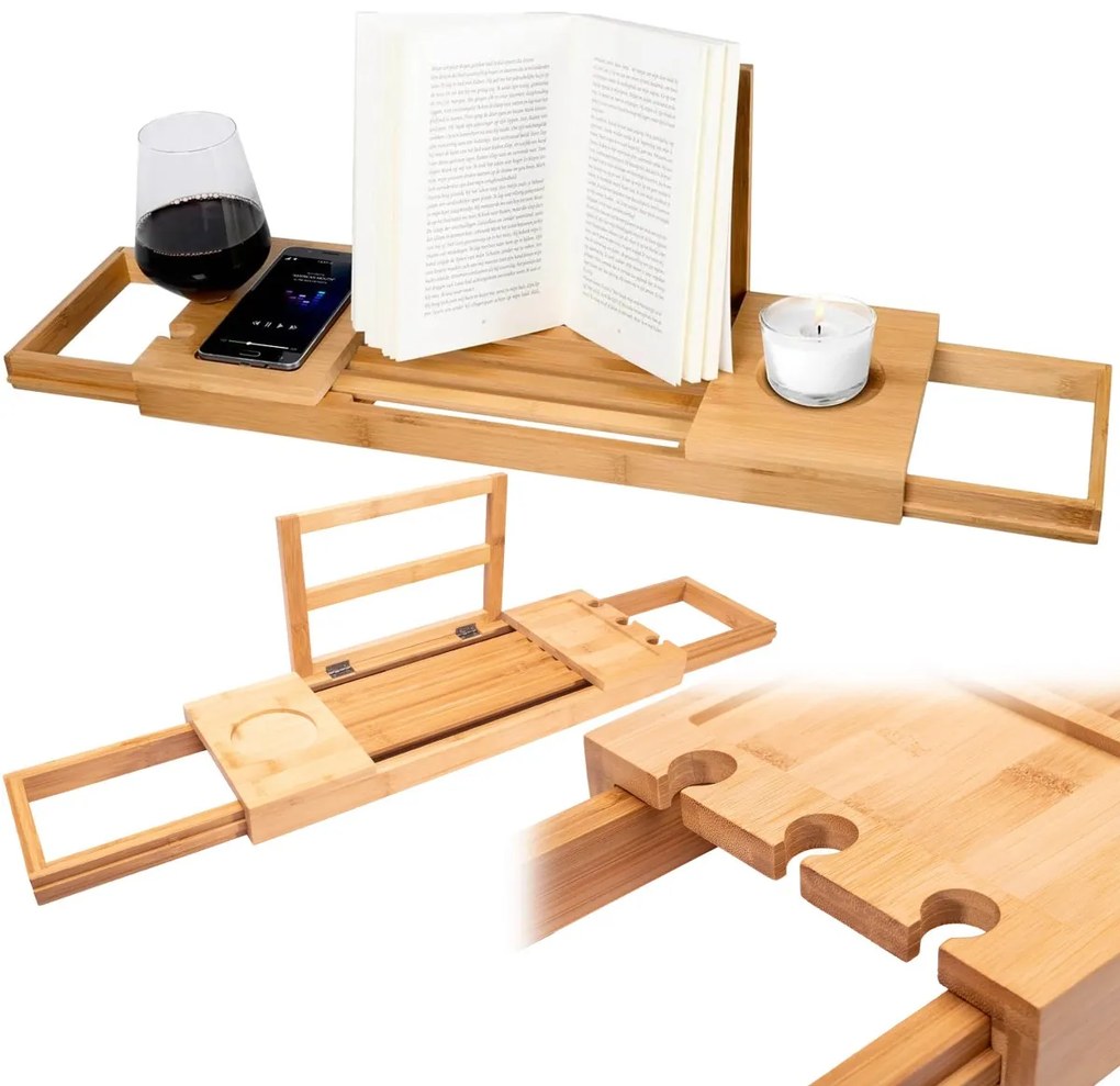 Bambusový stolík do vane Dafne hnedý