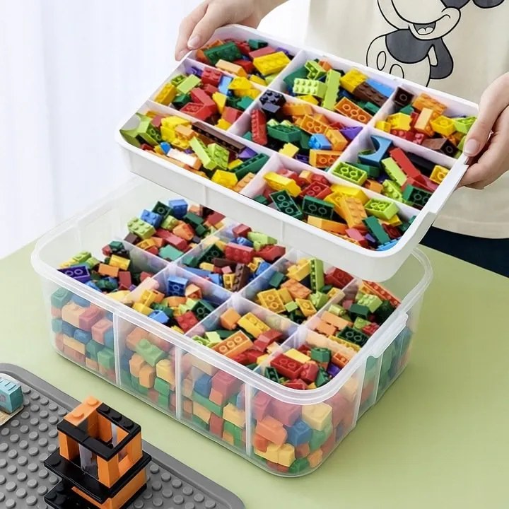 Kruzzel 25759 Úložný box na stavebnici, 35 l, 5 pater