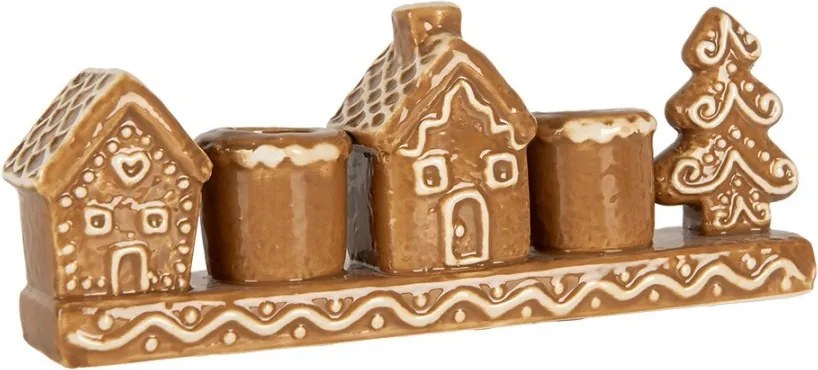 Keramický svietnik perníkovej chalúpky Gingerbread Cott - 21*4*8 cm