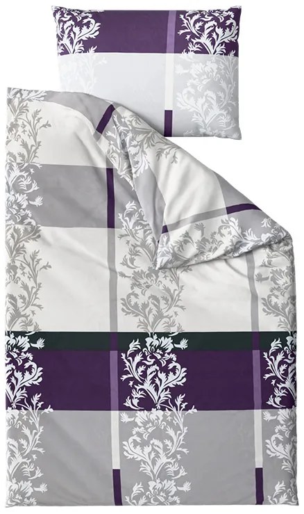 Bavlnené obliečky DELUXE fialové Rozmer obliečky: 2 ks 70 x 90 cm | 200 x 220 cm