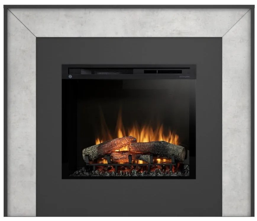 Elektrický krb Zuni 28 čierny/betón