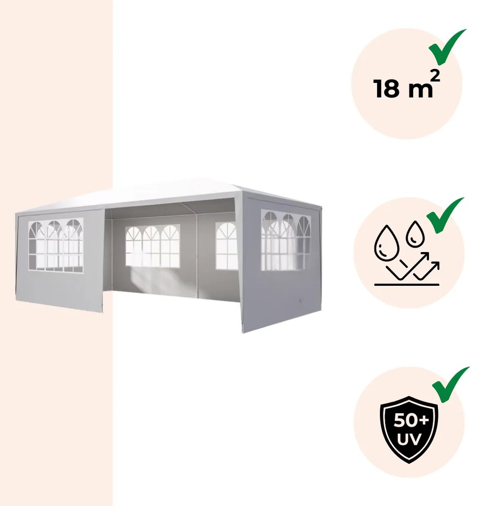 Párty stan NEAPOL, 3x6m, biela Jurhan