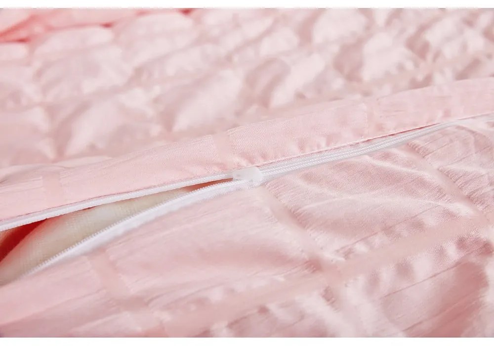 Ružové krepové obliečky na jednolôžko 140x200 cm Naomi – My House