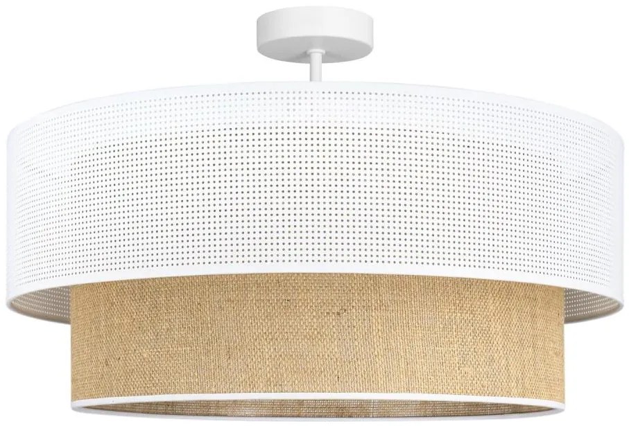 Prisadený luster BORHO 1xE27/60W/230V biela/juta