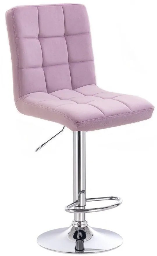 LuxuryForm DESIGN Barová stolička TOLEDO VELUR na striebornom tanieri - levanduľa