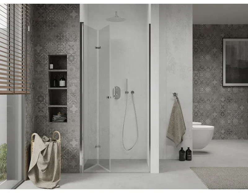 Mexen Lima, skladacie sprchové dvere do otvoru 95 x 190 cm, 6mm číre sklo, chrómový profil, 856-095-000-01-00