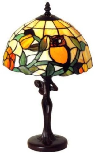 Vitrážová lampa stolová SOVA 25*40