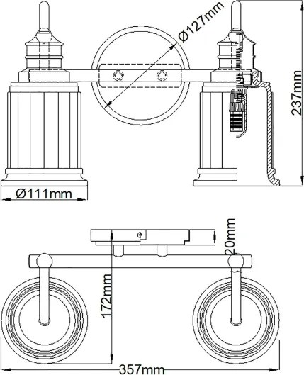 Quoizel QZ-SWELL2-BB-BATH-LED Kúpeľňové nástenné svietidlo SWELL 2xG9/3W/230V IP44 zlaté