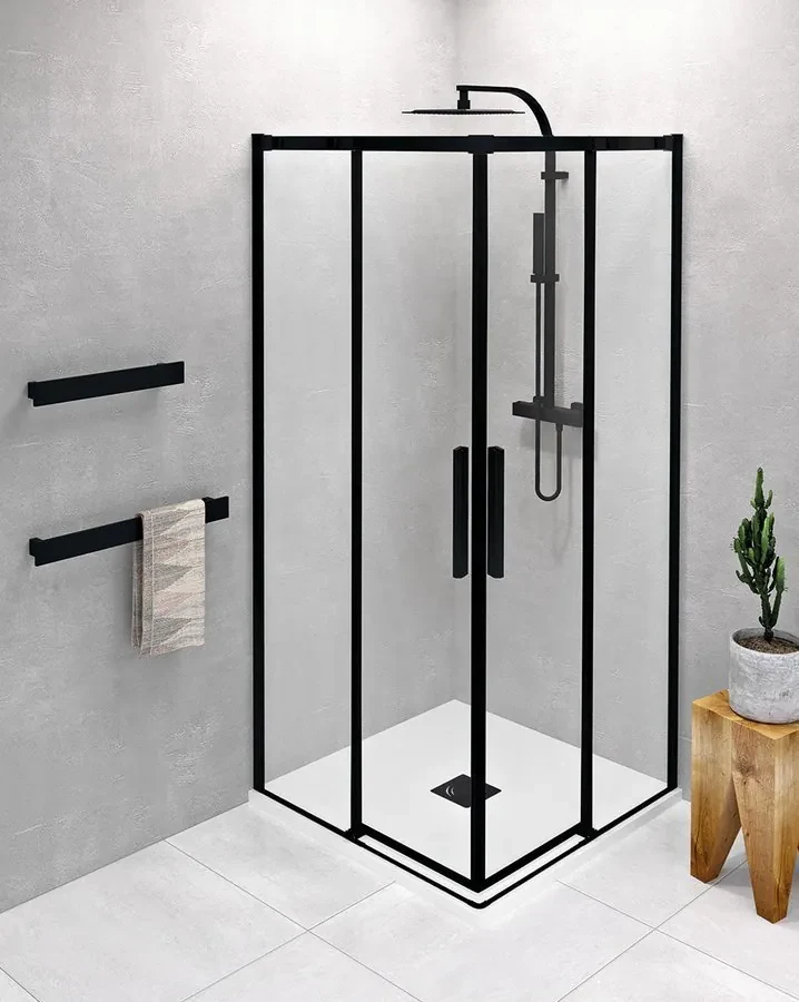 Polysan, ALTIS LINE BLACK štvorcová sprchová zástena 900x900 mm, rohový vstup, číre sklo, AL1592BAL1592B