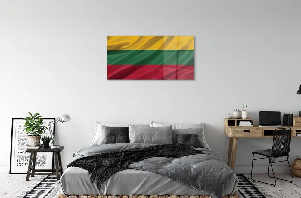 Sklenený obraz vlajka Litvy 125x50 cm