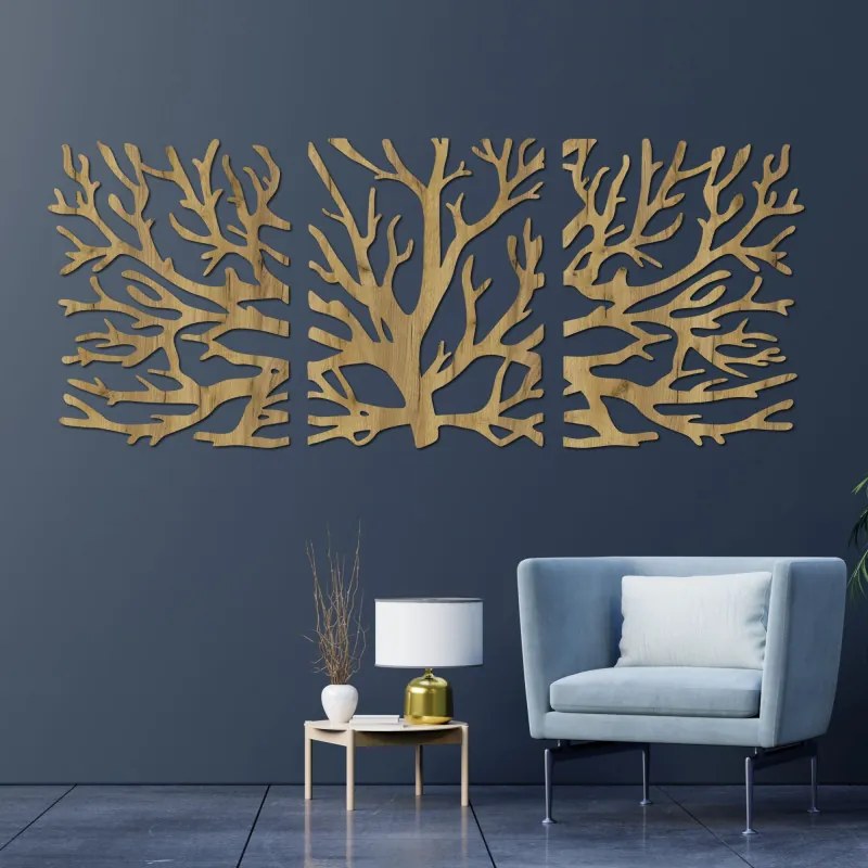 Trojdielny obraz na stenu konáre | SENTOP FB-HDF0502