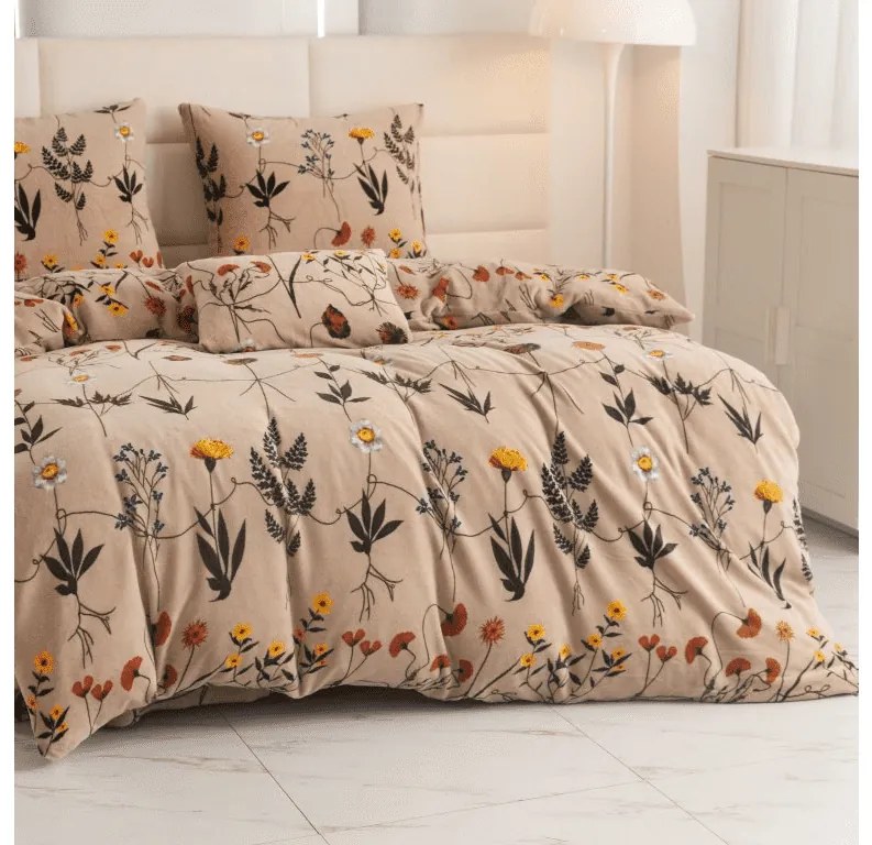 Mikroplyšové obliečky HERBAR béžové Rozmer obliečky: 70 x 90 cm | 140 x 220 cm