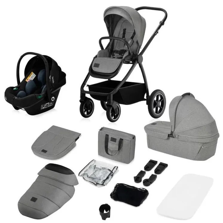 Lionelo - Kombinovaný kočík 3v1 MERIL Grey Stone