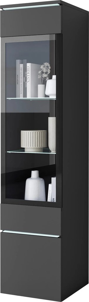 XXXLutz VITRÍNA, čierna, 30/130/33 cm P & B - Sklenené vitríny - 002778009003