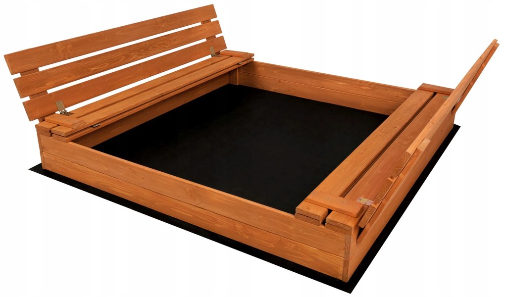 SandTropic Pieskovisko drevené XXL 146x138 cm uzatvárateľné - impregnované