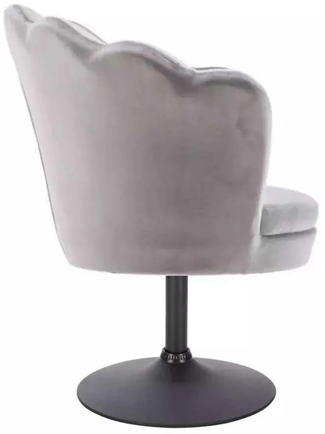 LuxuryForm DESIGN Kreslo FREY VELUR na čiernom tanieri - svetlo šedé