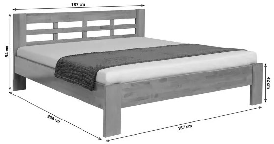 Dvojlôžková postel' z masívu ANGELA 180x200 cm orech