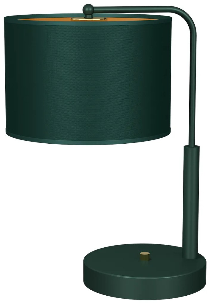 Stolná lampa Verde, 1x zelené textilné tienidlo, gr